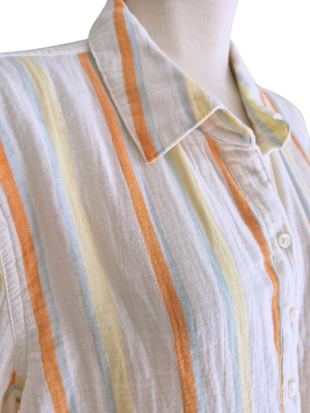 ANA NWT Cotton Gauze Multicolor Striped Shirt Tunic Size M - Picture 5 of 14